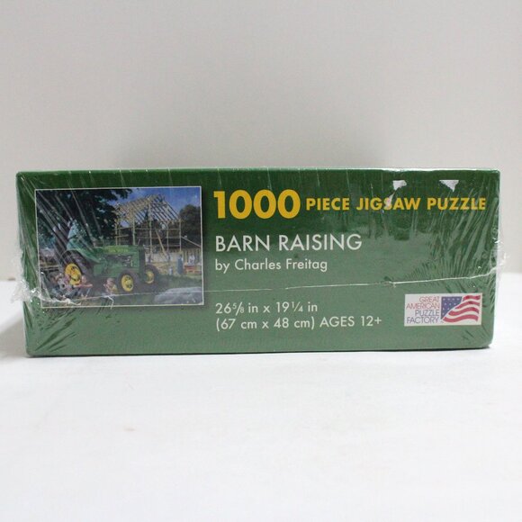 New John Deere Barn Raising 1000 Piece Jigsaw Puzzle in Sealed Box - Picture 2 of 6